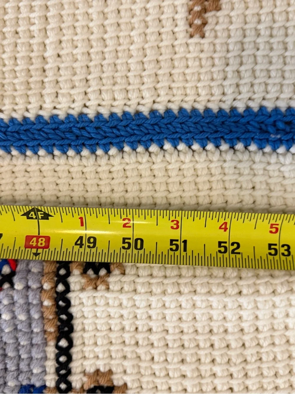 Lot Of 2 1980'S Vintage Primary Colors Hand Crochet Baby Toddler Crib Blankets